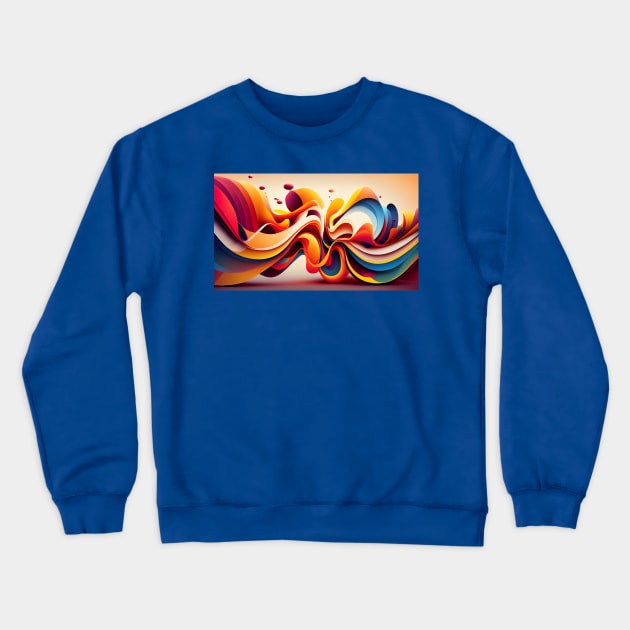 Vibrant 3D Abstract: Dynamic Visual Exploration Crewneck Sweatshirt by CreationArt8